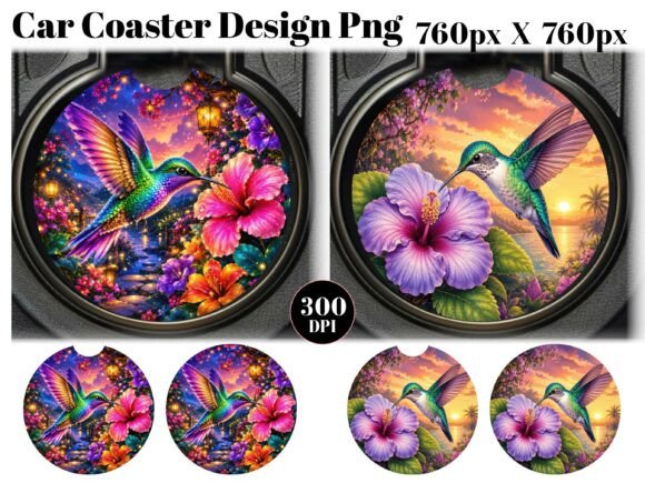Download Cute Hummingbird Car Coaster PNG - Premium Resources
