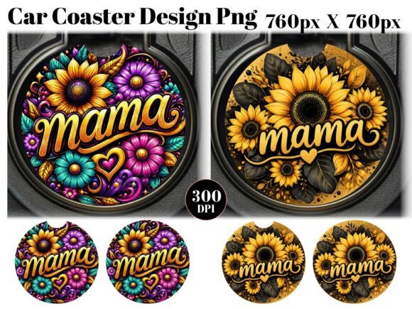 Download Sunflower Mama Car Coaster PNG - Coaster png Collection