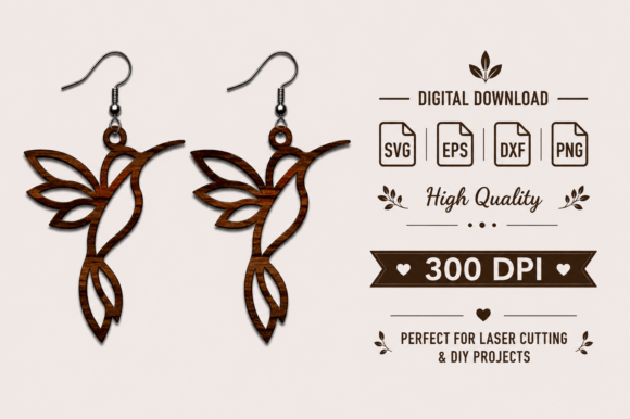 Download Wooden Bird Earrings SVG,Laser Cut File - Premium Resources