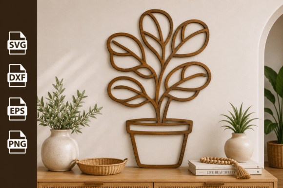 Download Potted Plant Tree Laser Cut Files Svg - Cut file Collection