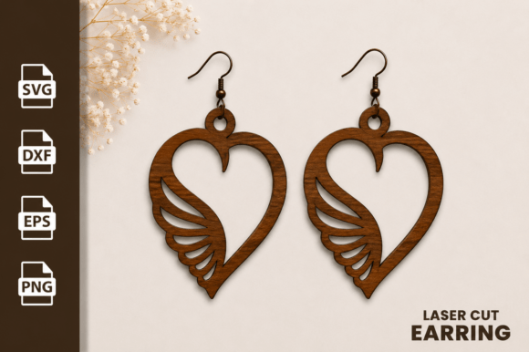 Download Heart Shape Earring Laser Cut Files SVG - Cut file Collection