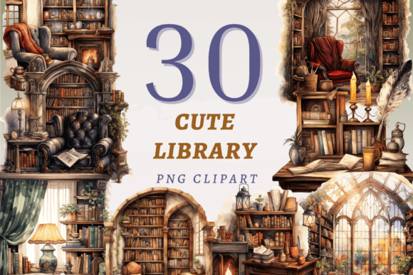 Download Cute Library PNG Bundle - Library png Collection