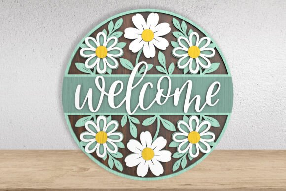Download Daisy Welcome Sign Laser Cut File - Cut file Collection