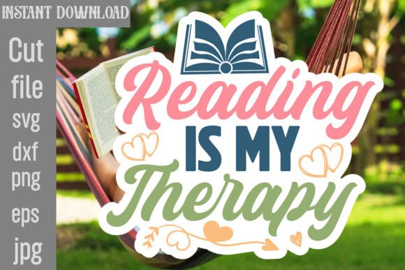 Download Reading is My Therapy SVG Cut File - Cut file Collection