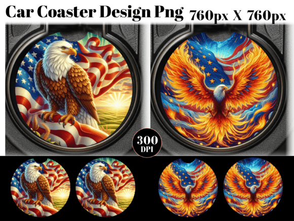 Download American Flag Eagle Car Coaster PNG - Premium Resources