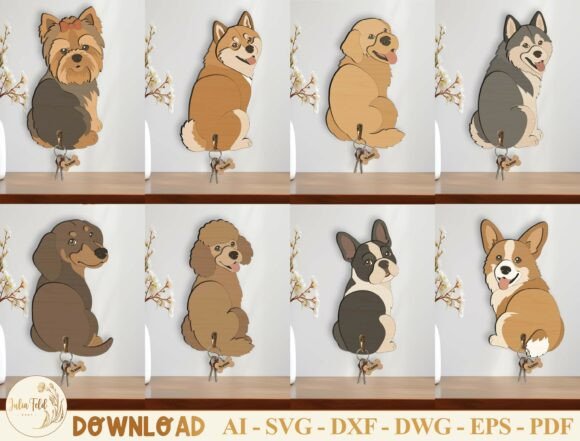 Download Dog Key Holder Laser Cut File SVG Bundle - Premium Bundle