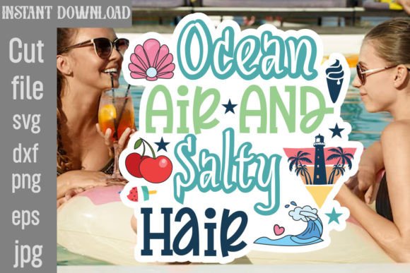 Download Ocean Air and Salty Hair SVG Cut File - Cut file Collection