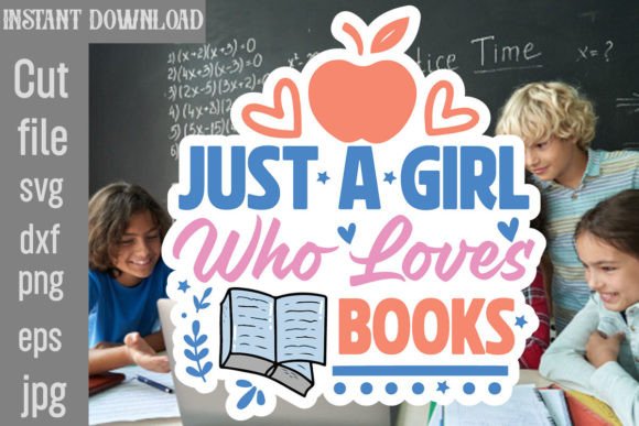 Download Just a Girl Who Loves Books SVG Cut File - Cut file Collection